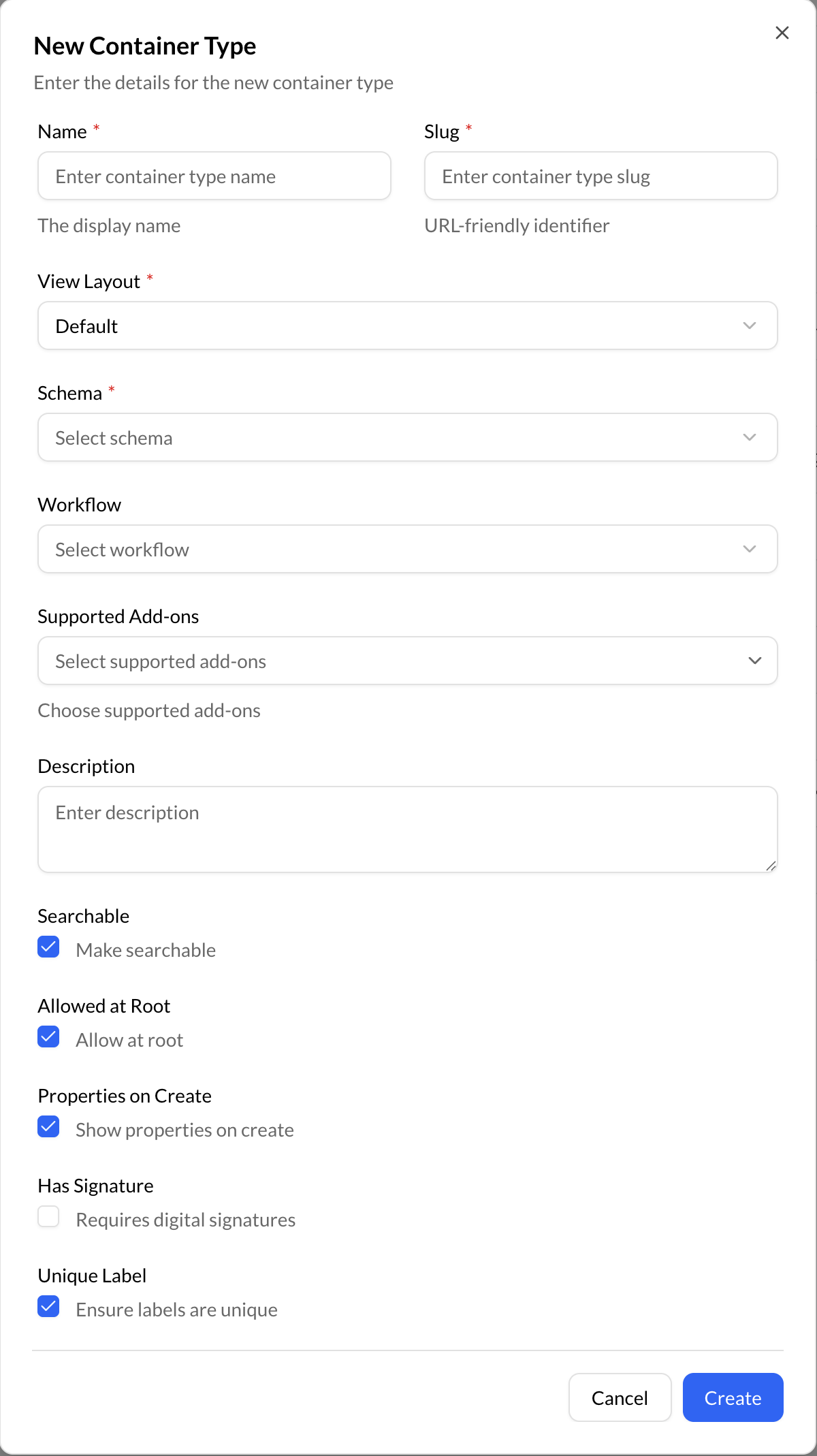 Create Container Type