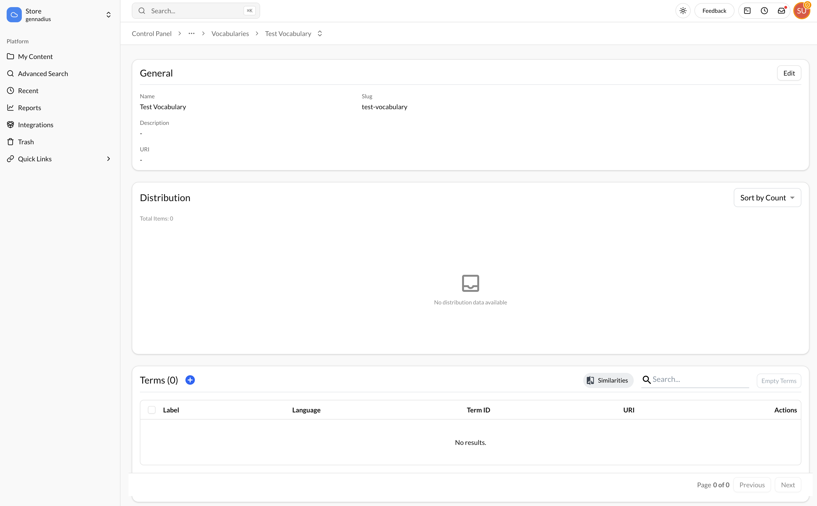 Vocabulary Configuration