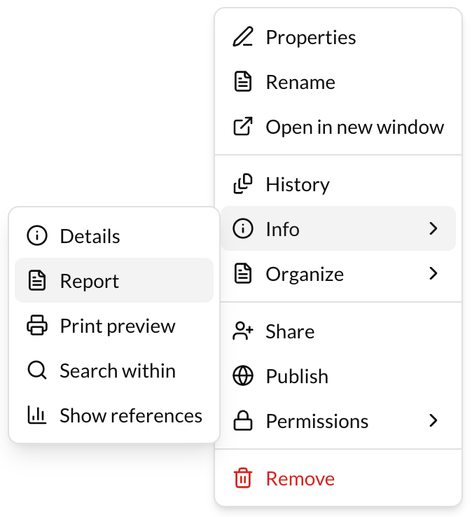Report of a Specific Container