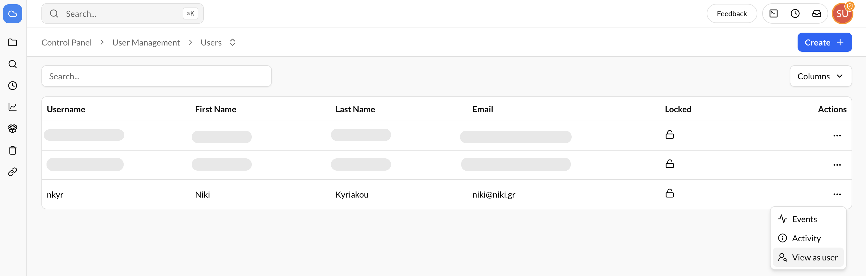View as User Action
