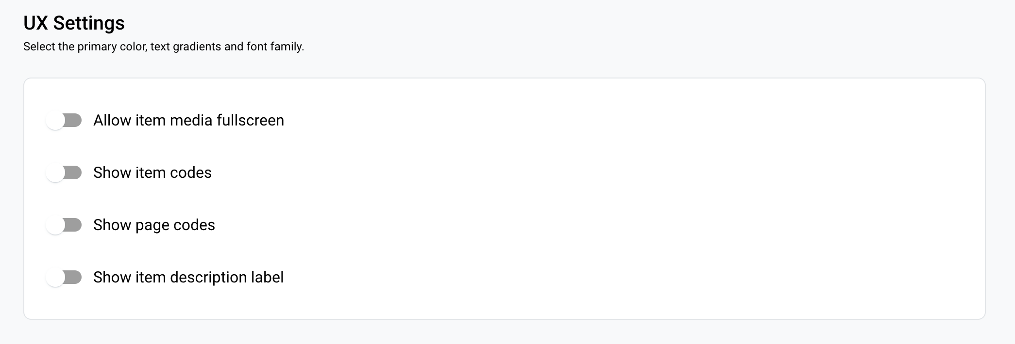 Determine the UX Settings